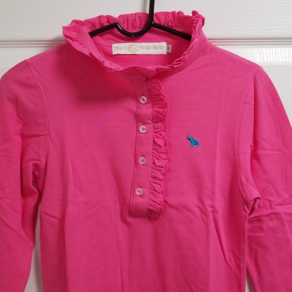 Pink Tracy Negoshian 3/4 Sleeve Polo Shirt NWOT